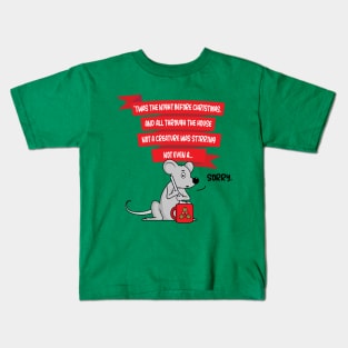 Stirring Christmas Mouse Funny (on light colors) Kids T-Shirt